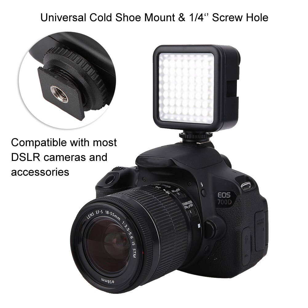 Ulanzi w49 led portátil vlog luz mini fotografia luz de preenchimento com 3 montagem sapato frio para câmera slr telefone gaiola vlog