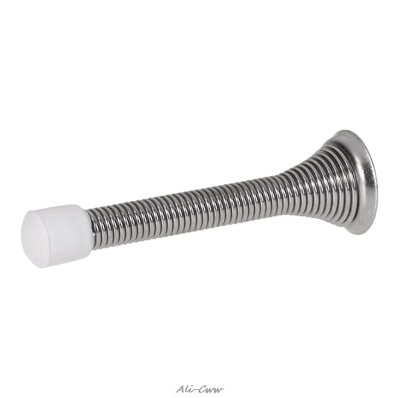 1Pc Rubber Cap Metal Door Stops Spring Stopper Wall Mounted Skirting Board 85mm Door Stopper