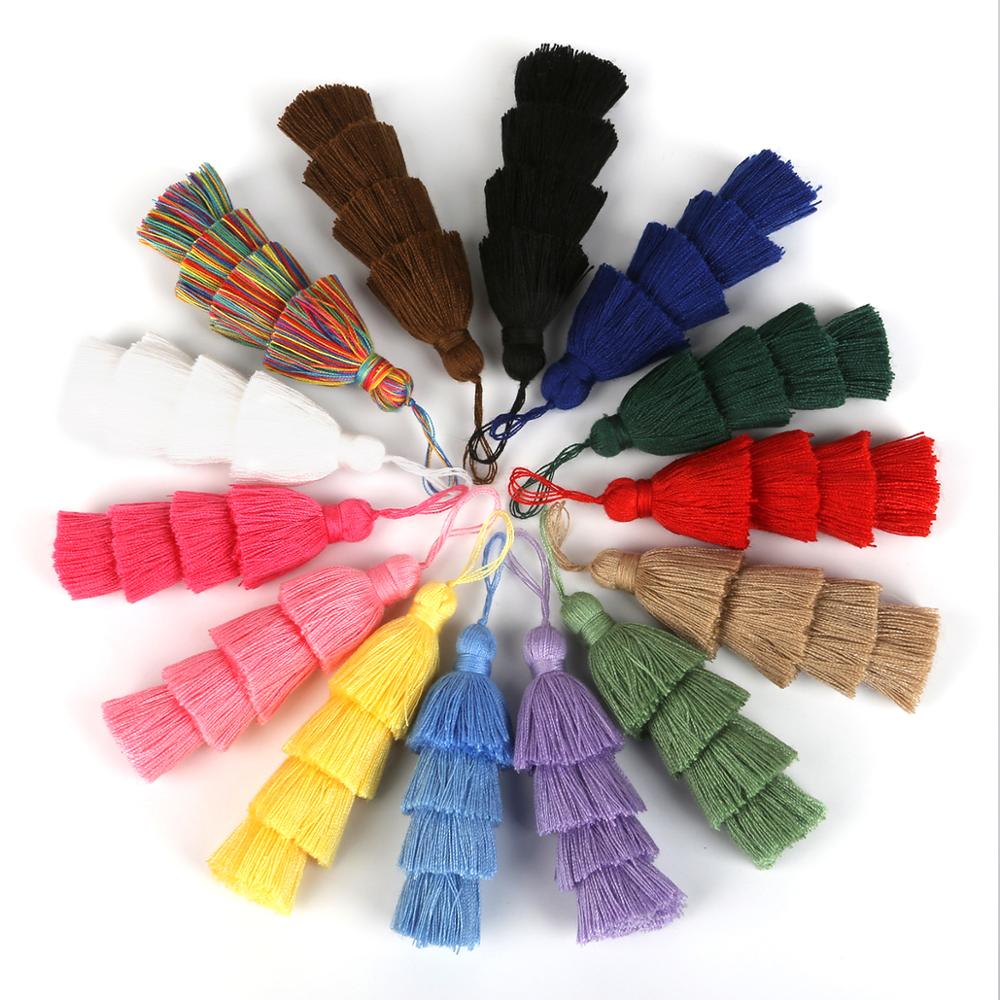 Pampilles en Poly coton 4 couches | Pour décoration de mariage, sac de vêtement accessoire rideaux de couture, pendentifs pampilles à la pour bricolage