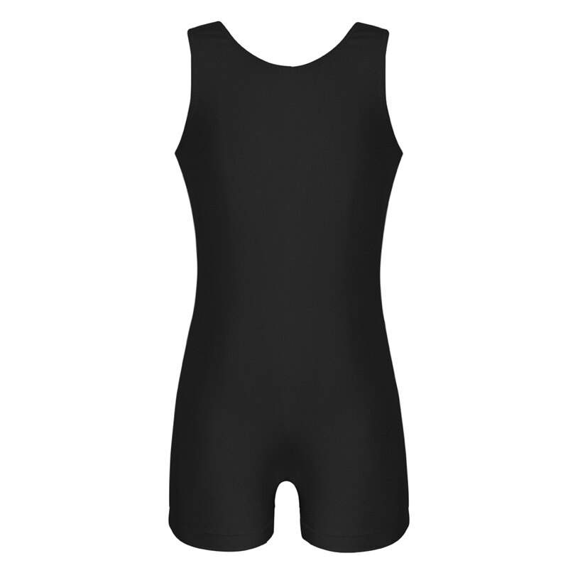Børn piger gymnastik trikot ærmeløse ballet trikoter til piger sport jumpsuit unitard børn trænings dansetøj: Sort / 4
