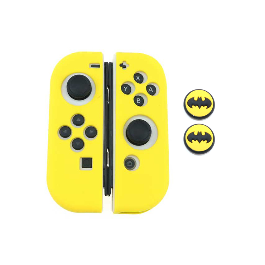 YuXi Per Nintend Interruttore NS Joy-Con Del Silicone di Protezione Della Pelle Della Copertura Della Cassa + Thumbstick Grip Joystick Tappi Per La Gioia con Controller: E