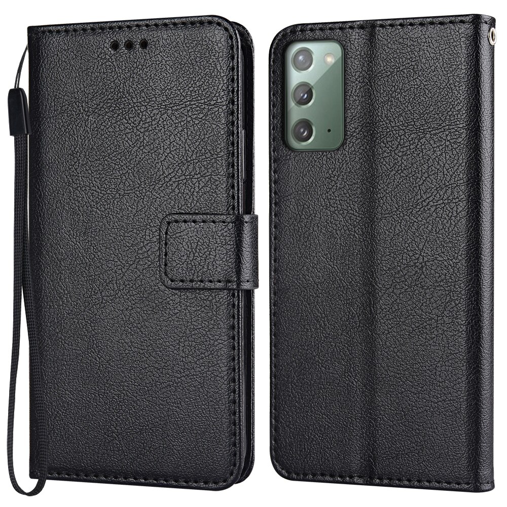 Flip Wallet Pu Leather Case Voor Samsung Galaxy Note 20 N980 N980F 6.7 &#39;&#39;Funda Stand Zakelijke Telefoon Holster Streep bescherm Cover: K-wallet-Black