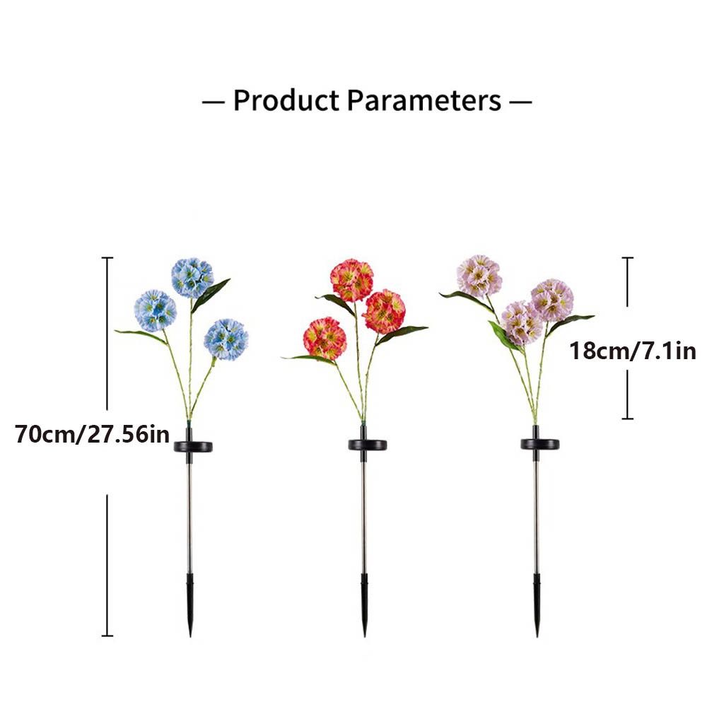 Wasserdichtes Solar--Blumenlicht mit 3-köpfiger, bodenmontierter Simulationsblumenlampe, warmes Licht, intelligente Lichterkennung
