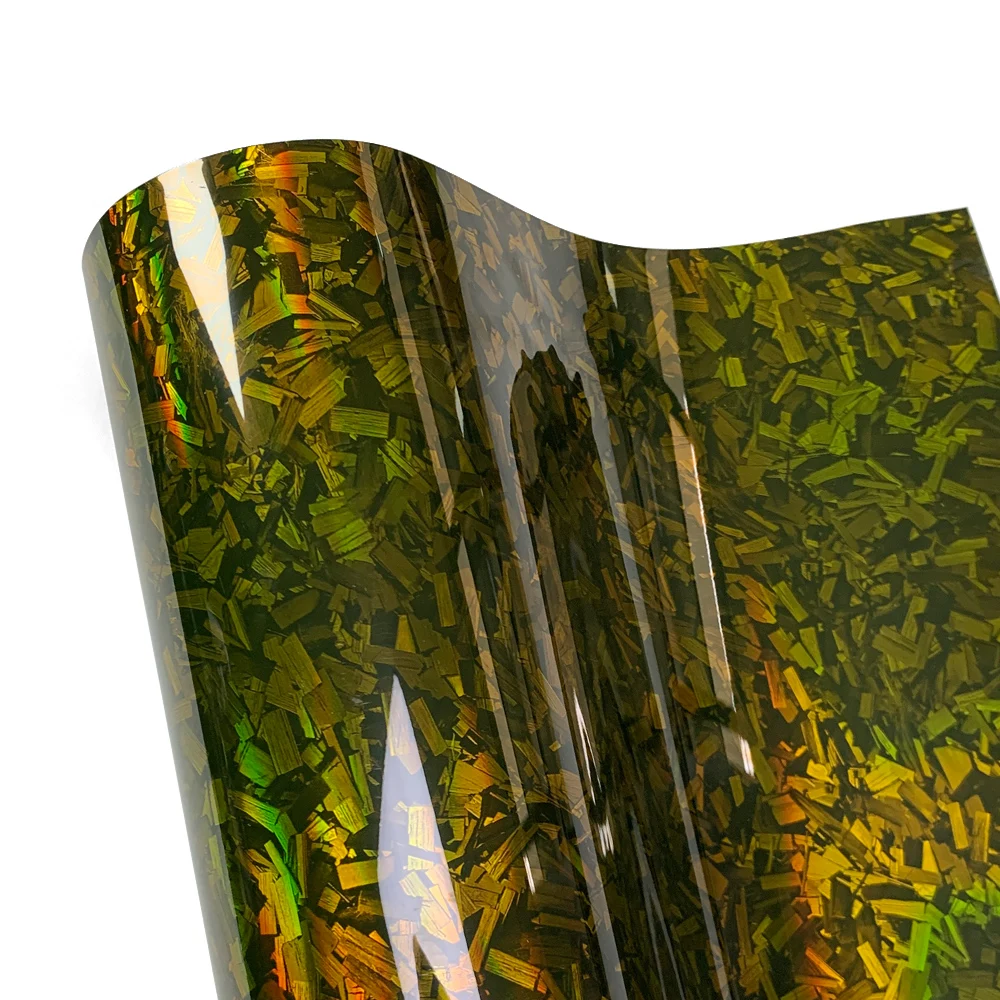 Koolstofvezel Vinyl Wrap Zelfklevend Vinyl Voor Auto Film Cover Glossy Auto Stickers Anti-Botsing Bescherming Folie Voor Auto-Accessoires: L / Bruin