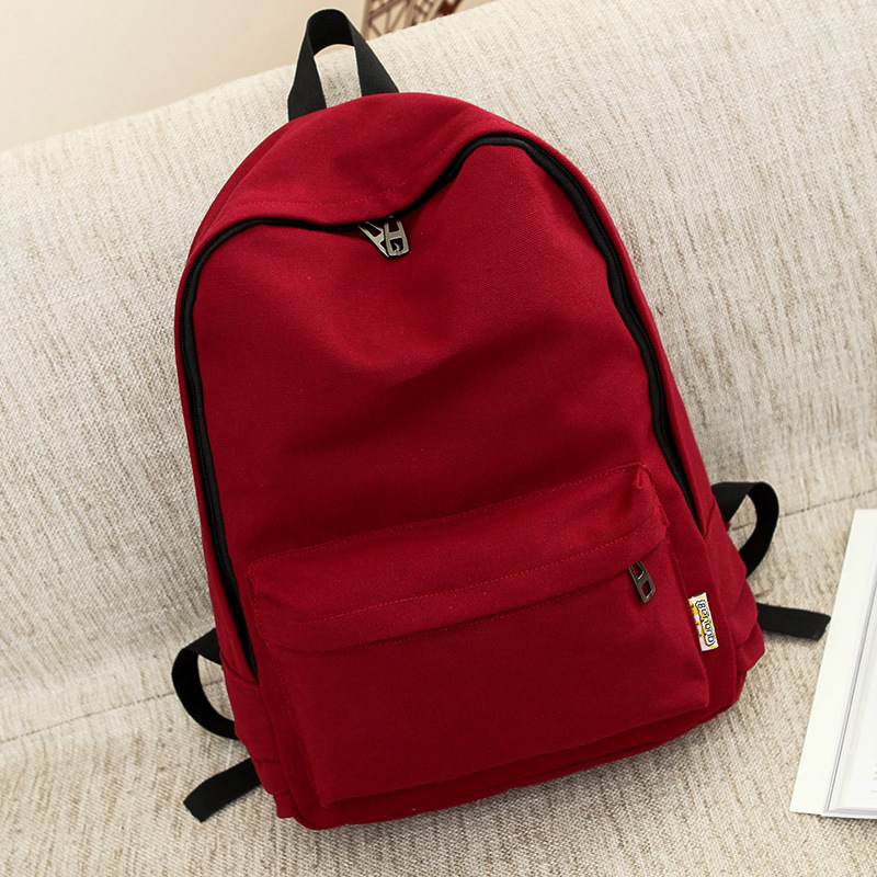 Attra-yo nouvelle femmes sac à dos couleur unie sac de voyage sac à bandoulière décontracté adolescente sac d'école sac à dos sac à dos: wine red