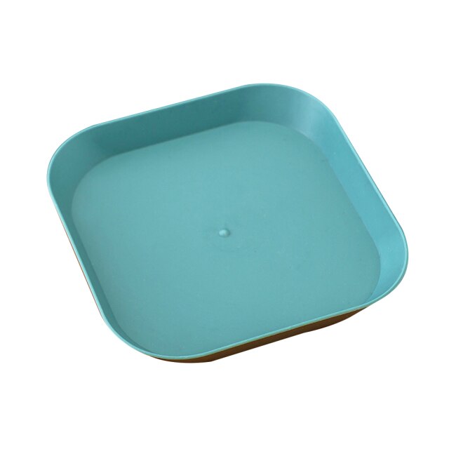 5PCS Square Plastic Plates for Kids and Toddlers Unbreakable Reusable Dinner Plate Serving Dish for Salad Snack Pasta: Light Green