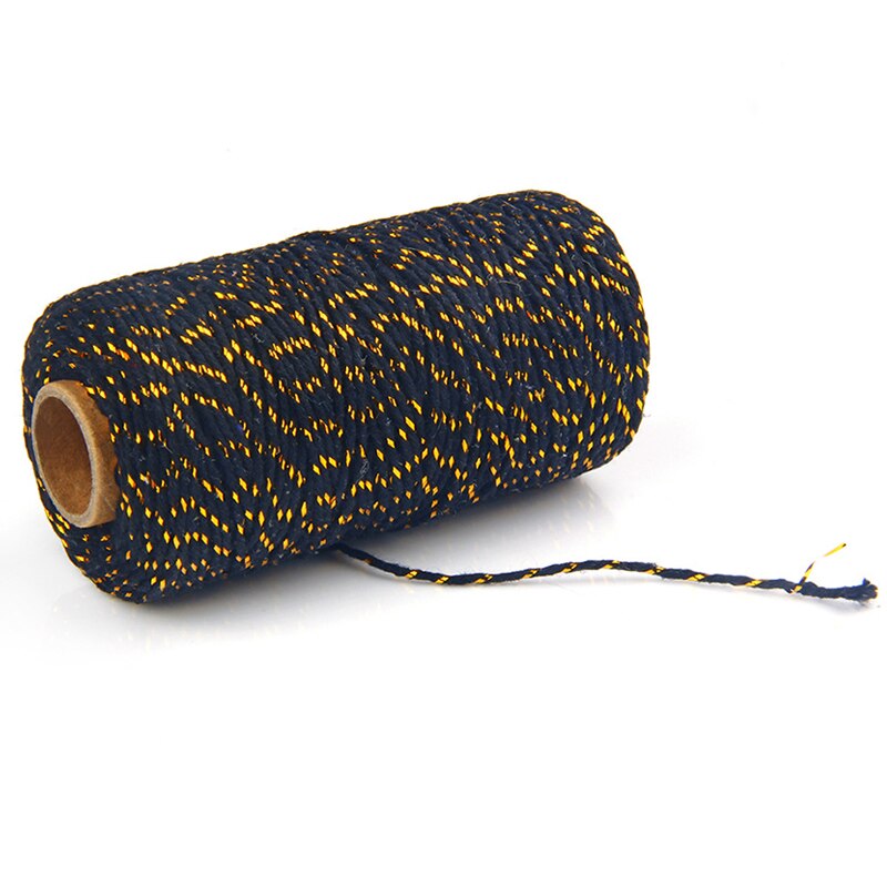 metallisch goldene Gold Silber Baumwolle Seil Bäcker Schnübetreffend für Handwerk Verpackung spulen bäcker Wicklung gestreift Hochzeit Dekoration: Schwarz mit aureate