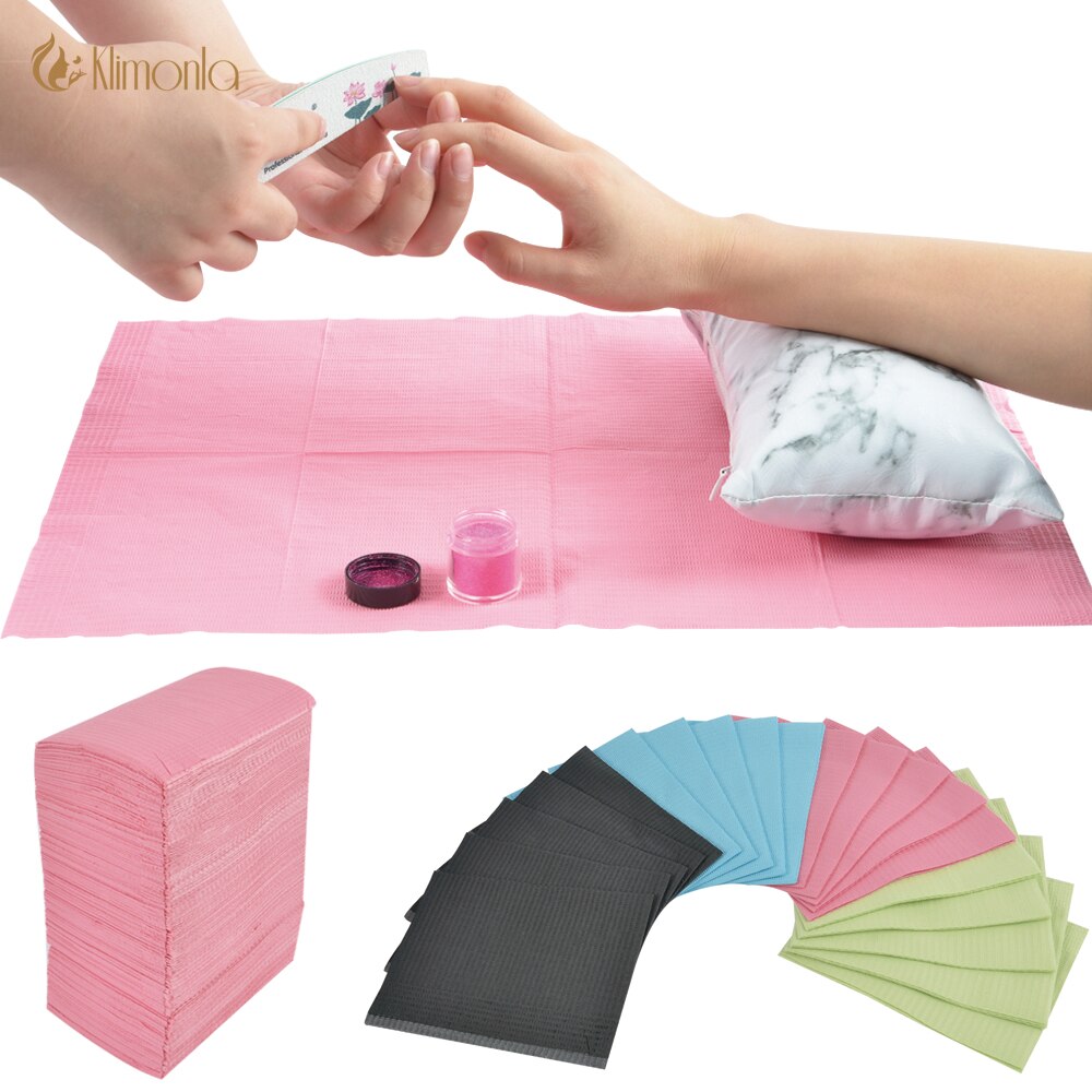 Mantel desechable para manicura, almohadilla de limpieza plegable para el cuidado de las uñas, resistente al agua, para manicura, 50 o 125 unidades