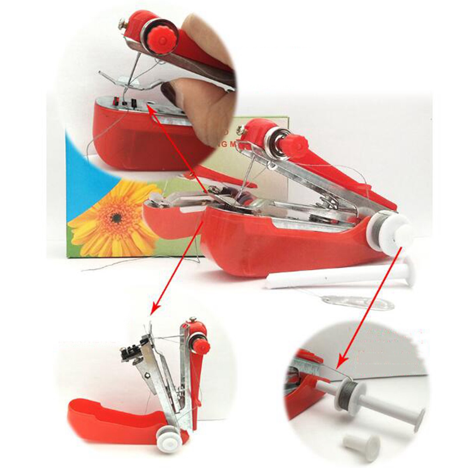 Portable Mini Sewing Machine Desktop Cordless Repairs Machine Home Kids Use