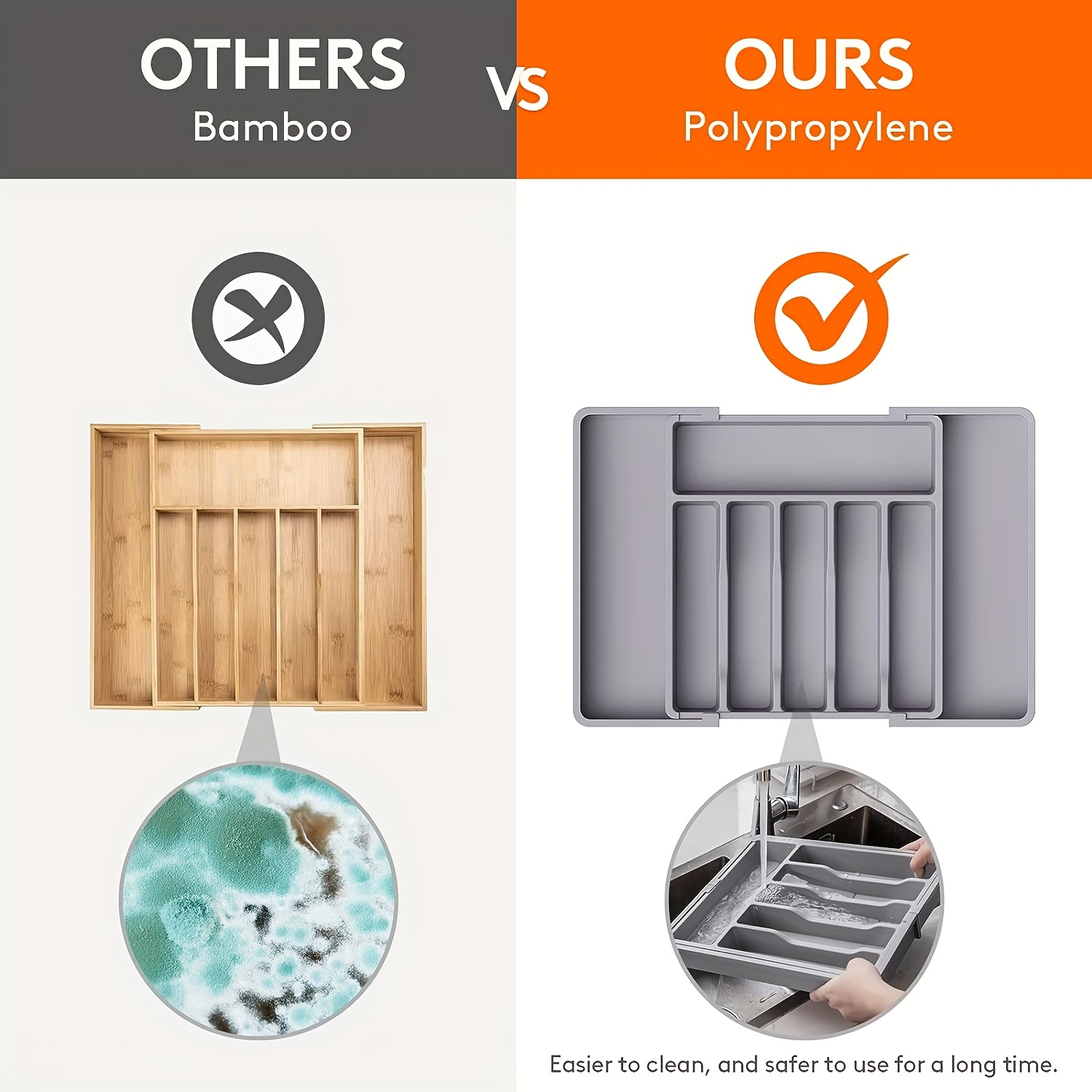 Upgradatie Verstelbare Bestek Servies Organisator met Verdelers Gebruiksvoorwerp Houder Plastic Opbergvak voor Lepels Vorken Messen