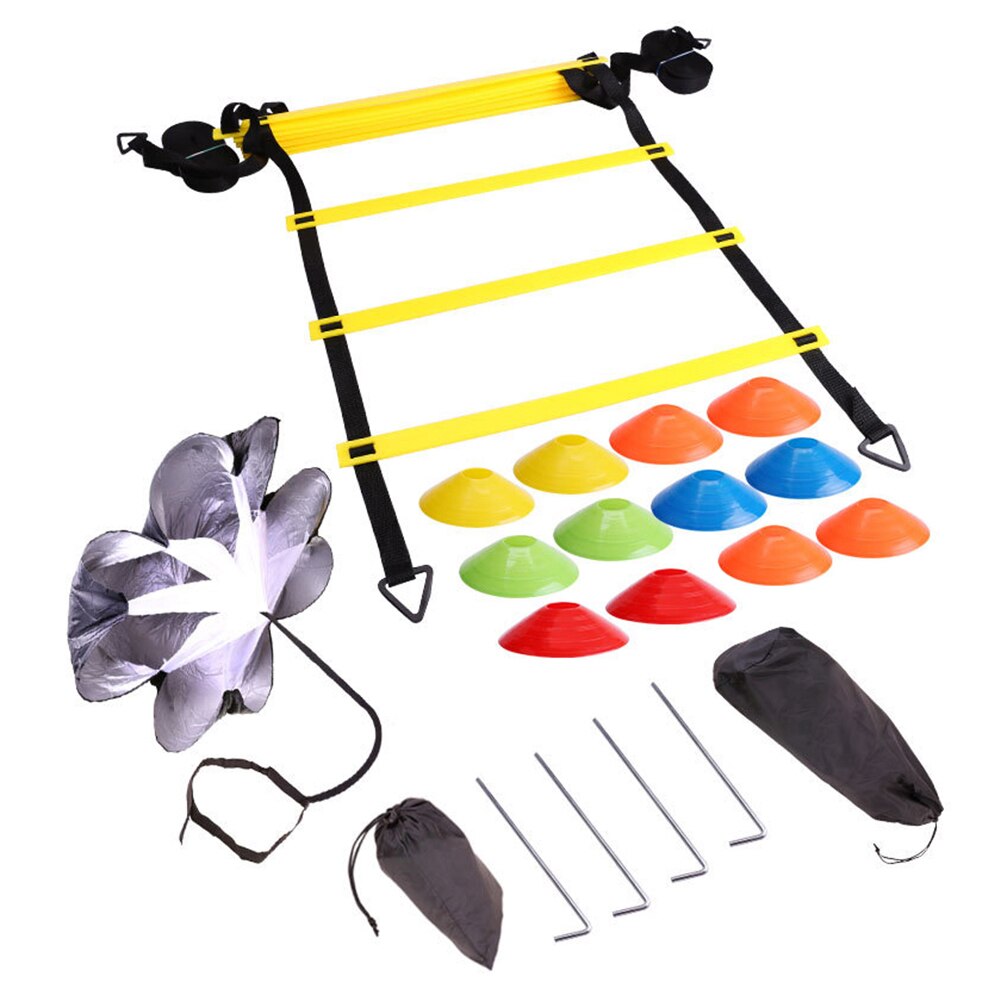 Échelle d'agilité avec Kit d'entraînement de Football, sacs de Parachute de résistance pour des exercices de sécurité faciles: D