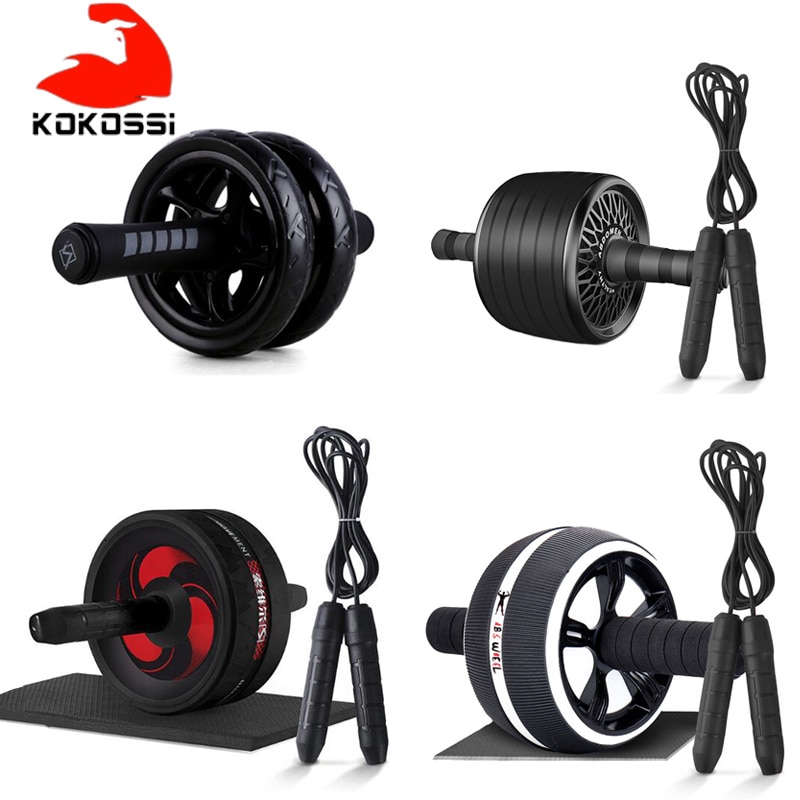 Kokossi 2 In 1 Ab Roller &amp; Springtouw Geen Lawaai Abdominale Wiel Ab Roller Met Mat Voor Arm Taille been Oefening Gym Fitness Apparatuur