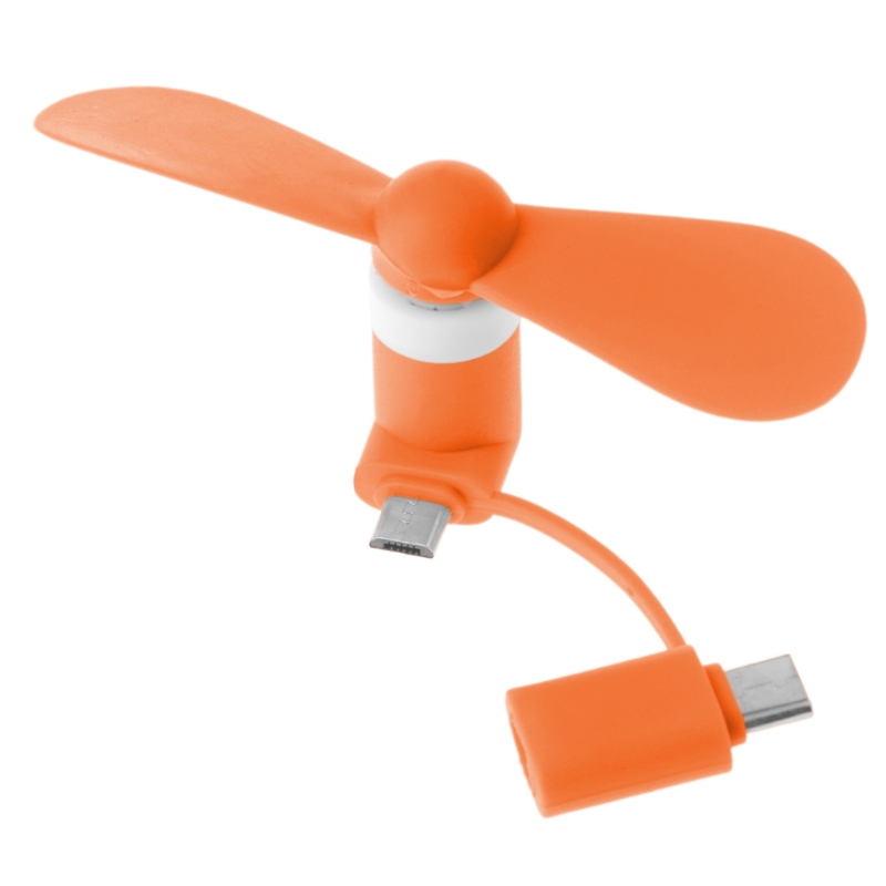Mini Cute USB Fan Cooler Type C Removable USB-C Gadgets Low Power for Mobile Power Phone PC Laptop Cooler: Orange