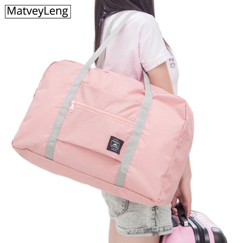 Waterdichte Reistas Unisex Opvouwbare Plunjezak Organisatoren Grote Capaciteit Verpakking Cubes Draagbare Bagage Tas Reizen Accessoires: Roze