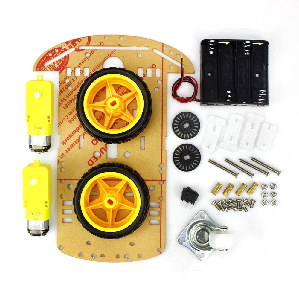 Robot Auto Chassis Kit Avoidance Tracking Speed Encoder Batterij Box 2WD Ultrasone Module Voor Arduino Diy