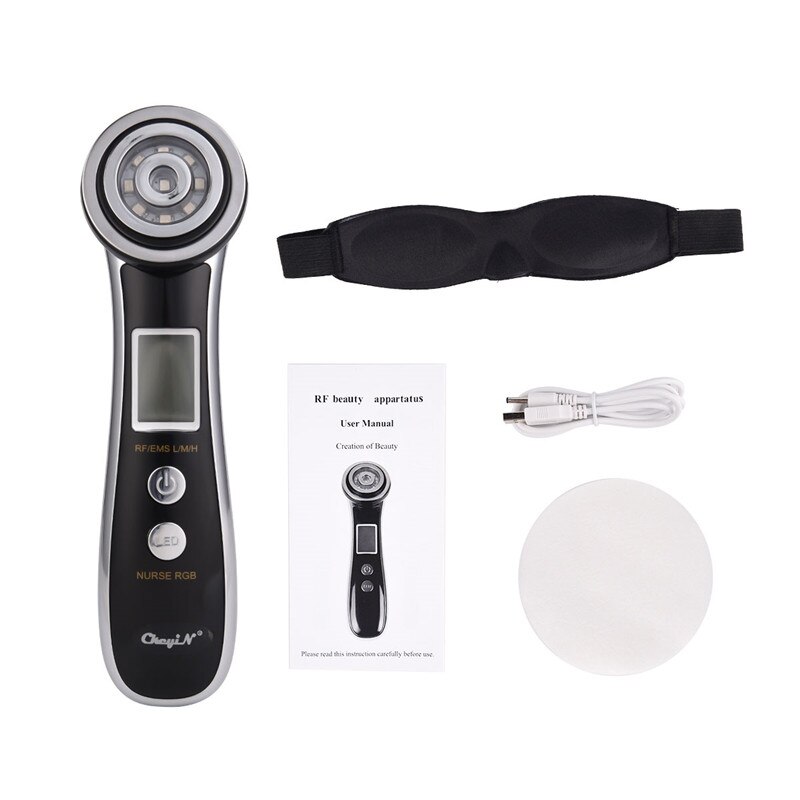 Rf ems led foton foryngelse massage maskine ansigtsløftning hud opstram enhed rynke fjernelse radiofrekvens ansigts massager  p46
