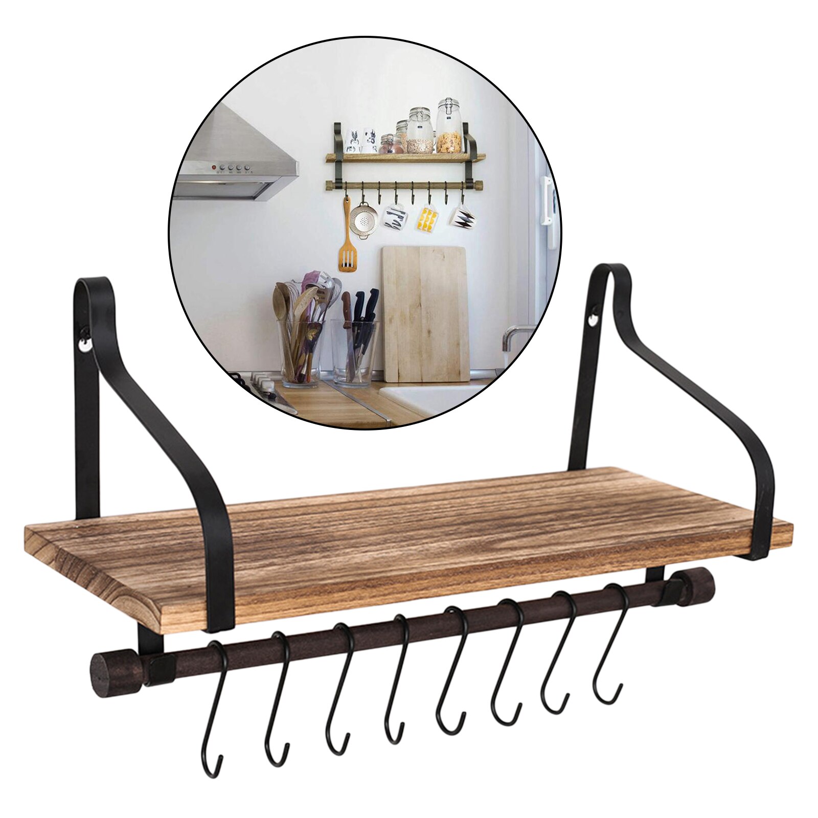 Heavy Duty Wall Mounted Floating Wood Shelves Holder Organiser Shelf Stand
