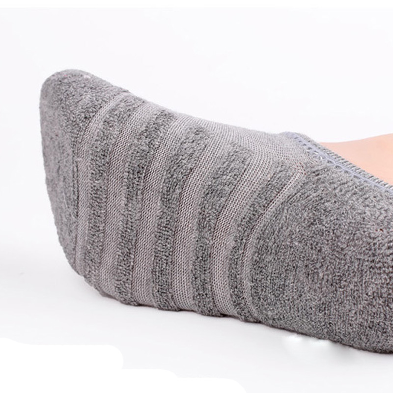 Calcetines de algodón con fondo de toalla para mujer, medias de silicona antideslizantes, invisibles, 5 par/lote, primavera y otoño,