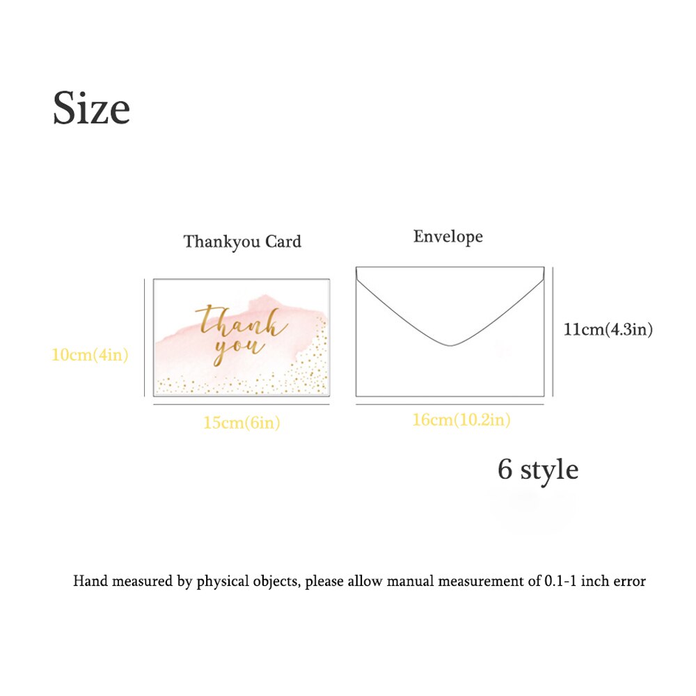 6 PCS Thank You Cards Custom Thank You Cards Bulk Birthday Card for Kids Note cards with Envelopes Invitations Blank inside