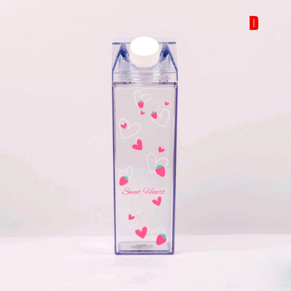 Plastik klar mælkekarton vandflaske gennemsigtig mælkekasse juice vandkop til piger  hg99: D