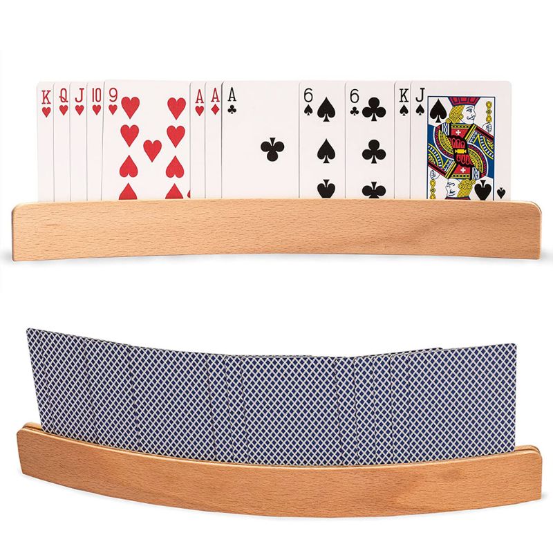 1pc træhåndfri spillekortholder brætspil poker sæde doven pokerbase