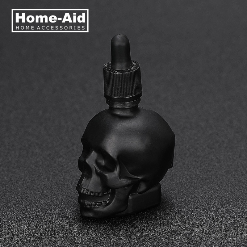 Botella amarga con forma de calavera para niños, frasco con cuentagotas de vidrio, esmerilado, negro, 30ml, 60ml, 120ml