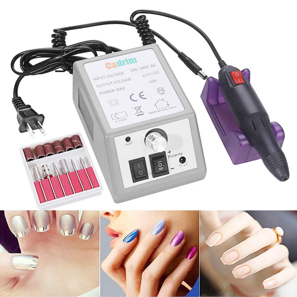 Electric Nail Drill Cadrim Nail Drill Machine Nail File Drill Set Kit for Acrylic Nails Gel Nail Glazing Nail Drill