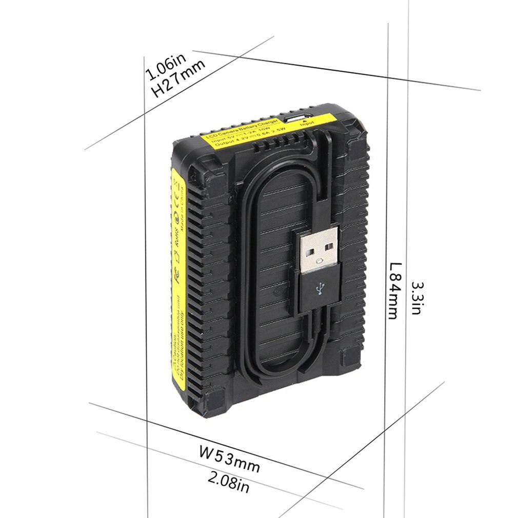 Lot de 2 batteries -3a appareil -3d numérique 1080 mah + chargeur lcd + câble usb pour -5 3