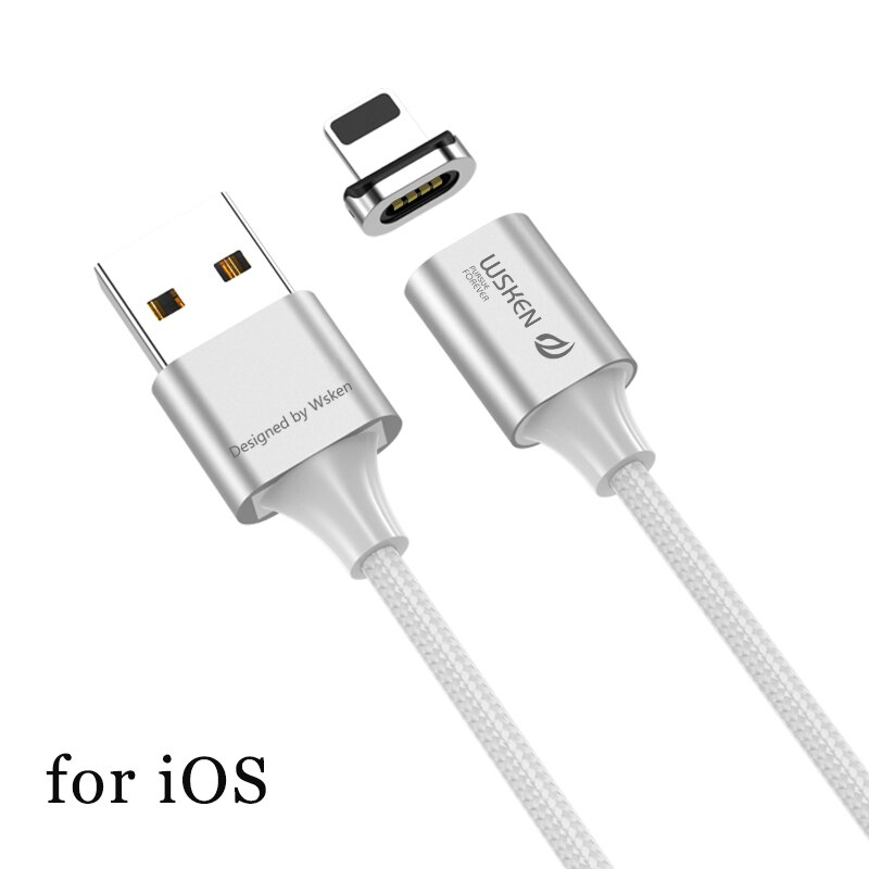 WSKEN X2 kabel magnetyczny mikro rodzaj usb C 3A szybkie ładowanie dla iPhone XS XR kabel robić ładowarki rodzaj-c USB-C robić Samsung S9 S8 adapter: for iOS kabel / 1 m