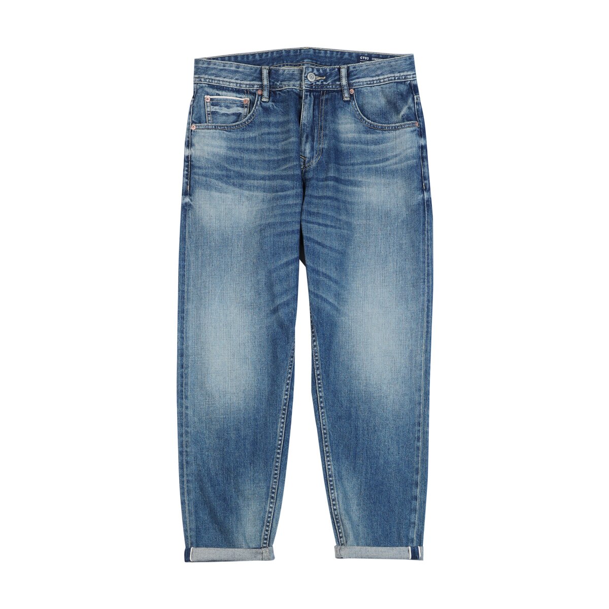 SIMWOOD primavera Jeans nuevos hombres cómodos Selvage Denim Pantalones de talla grande Casual tobillo longitud pantalones SK120191: Blue / 30