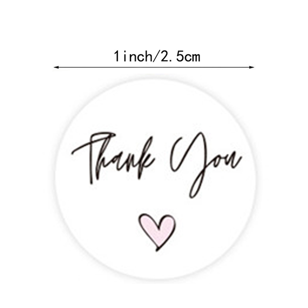 50-500pcs Pink Thank You Stickers for packaging Envelope Seal Labels Handmade decor for Small Business Stationery Sticker