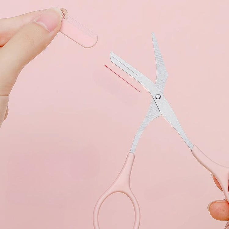 Ciseaux à sourcils pour femmes, avec peigne, coupe-sourcils, grattoir, couteau de coupe, rasoir pour le visage, Kit pour 1/2 pièces