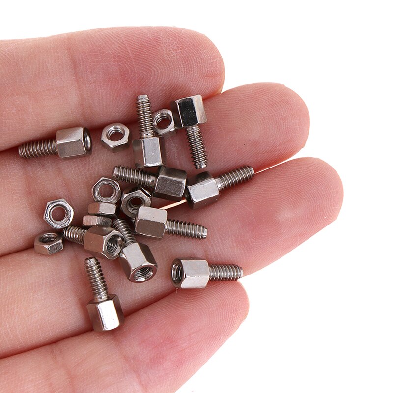 10 sæt 5+7mm header plade beslag tapbolt & amp; møtrik møtrik skrue d-sub vga  db9 db15 db25 rs232 com seriel