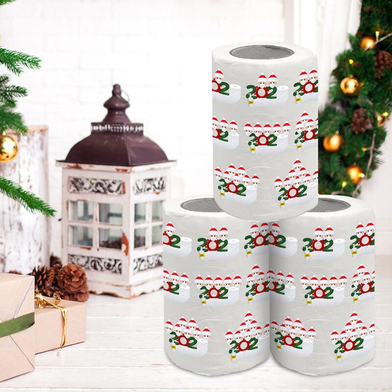 1Roll Santa Claus Bath Toilet Roll Paper Christmas Supplies Xmas Decor Tissue