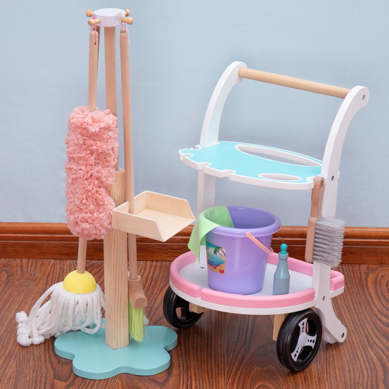 Children's Toy Broom And Dustpan Cleaning Set Boy And Girl Play House Combination Cleaning Set Mop Cleaning Car