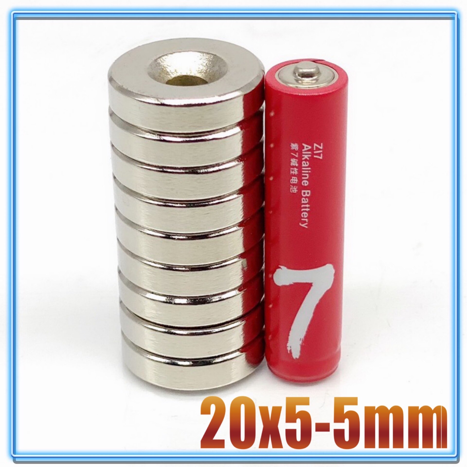 5 ~ 300Pcs Magnete Al Neodimio 20x5 20x3 Foro 5 N35 NdFeB Rotonda Super Potente Forte magnetico permanente imanes Disco 20*3 20*5 Hole5