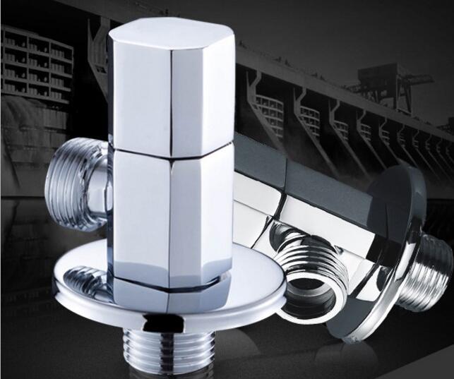 Koper koud en warm water afsluiter driehoek klep, Toilet/keuken messing vullen klep, badkamer boiler inlaatklep