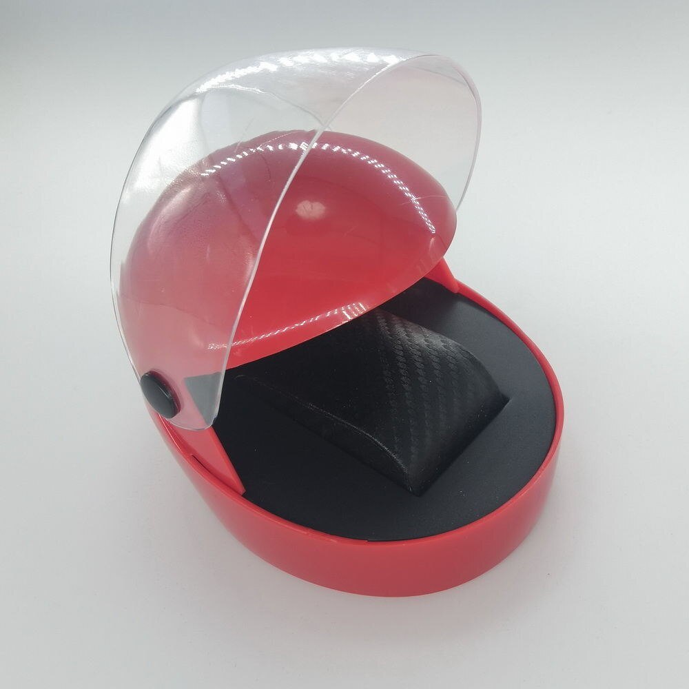 Boîte de rangement en cuir Pu pour casque de moto, de luxe, manchette en plastique, présentoir, support de montre unique: Rouge
