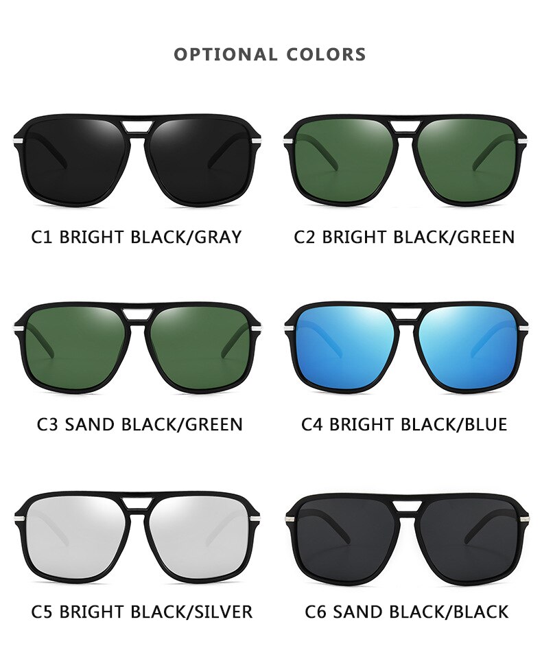 Mænd cool firkantet stil gradient polariserede solbriller kører vintage mærke billige solbriller oculos de sol