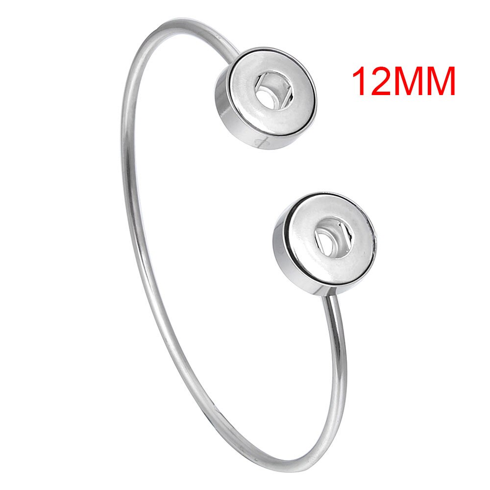 Stainless Steel Bracelet Snap Button Bracelet Bangle for Women Fit 12mm or 18mm Snap Buttons Interchangeable Charm Jewelry