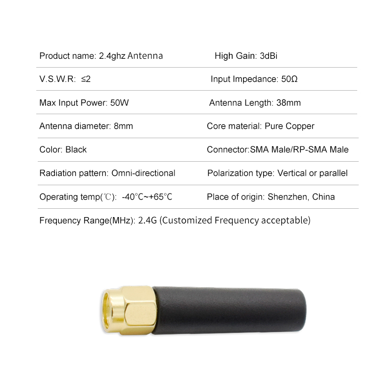 3dBi 2.4ghz antenne SMA mâle 2.4G Wifi antenne RP-SMA connecteur mâle longue portée Signal Booster Wifi antennes