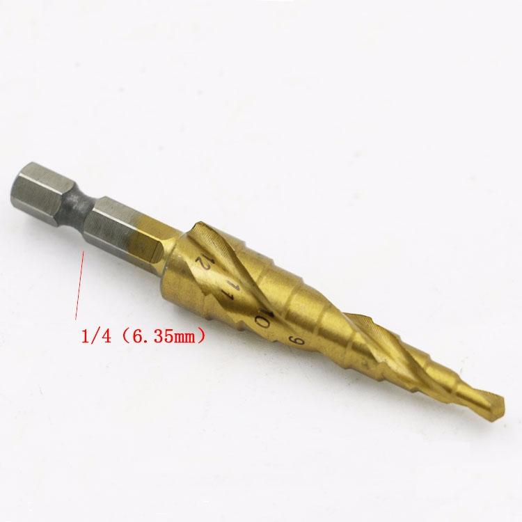 4-12 Hss 4241 Staal Stap Cone Titanium Coated Boor Cut Tool Set Hole Cutter Met Hex Shank