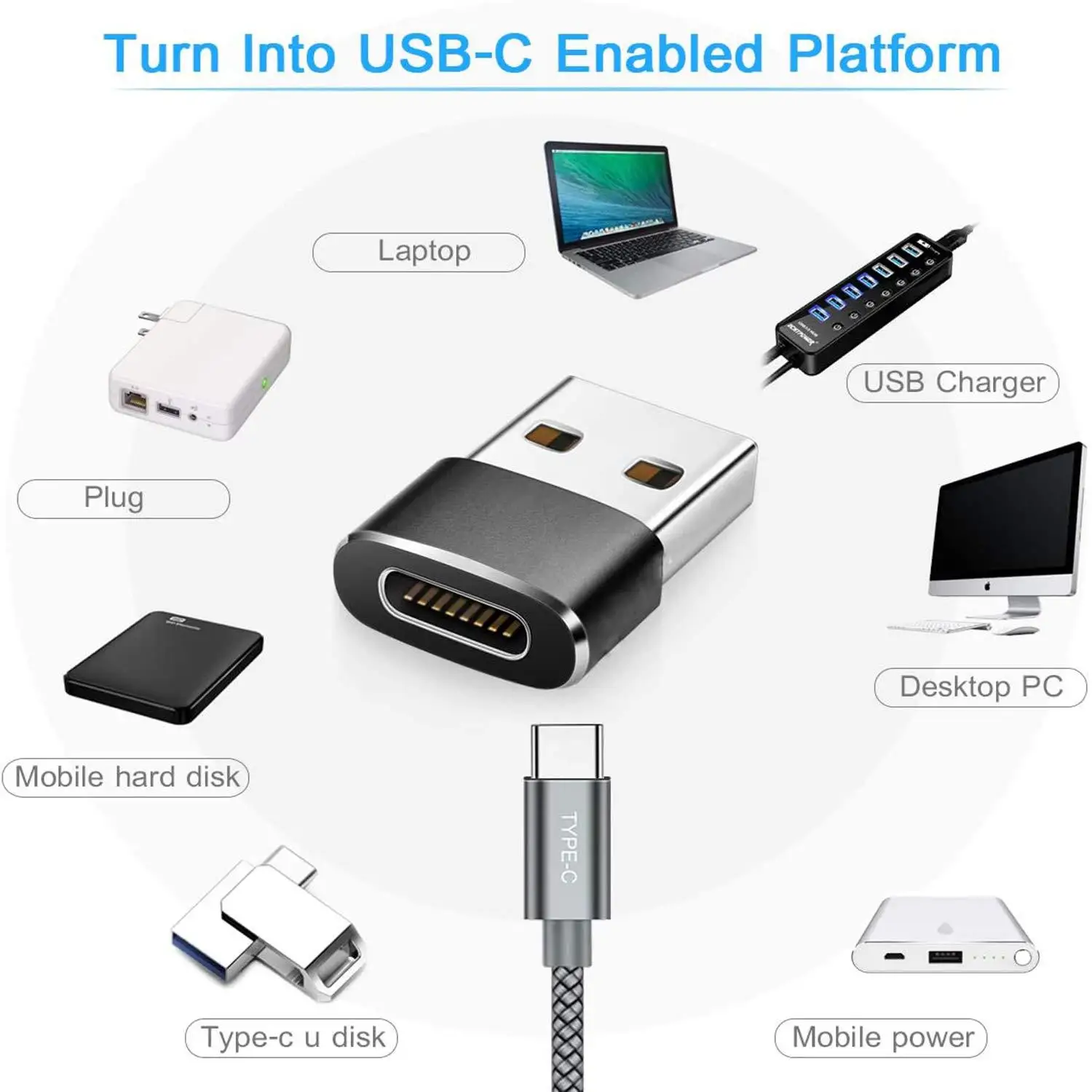 USB otg Stecker zu Typ C Buchse Kabel adapter Stecker Konverter Ladegerät für iPhone 11 12 13 14 Pro Max Apple MacBook Computer
