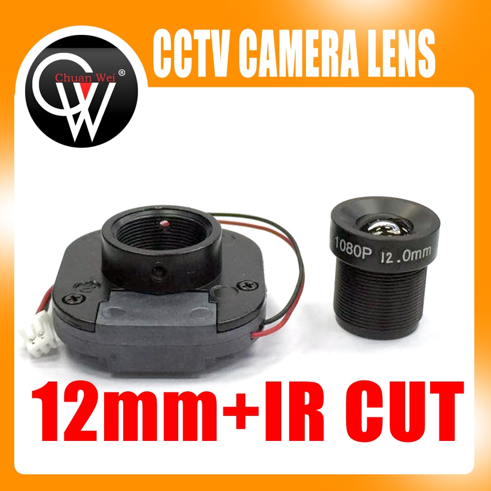 1080P IR 12mm lens + IR CUT Equipment M12 for Full HD CCTV Camera MTV Mount