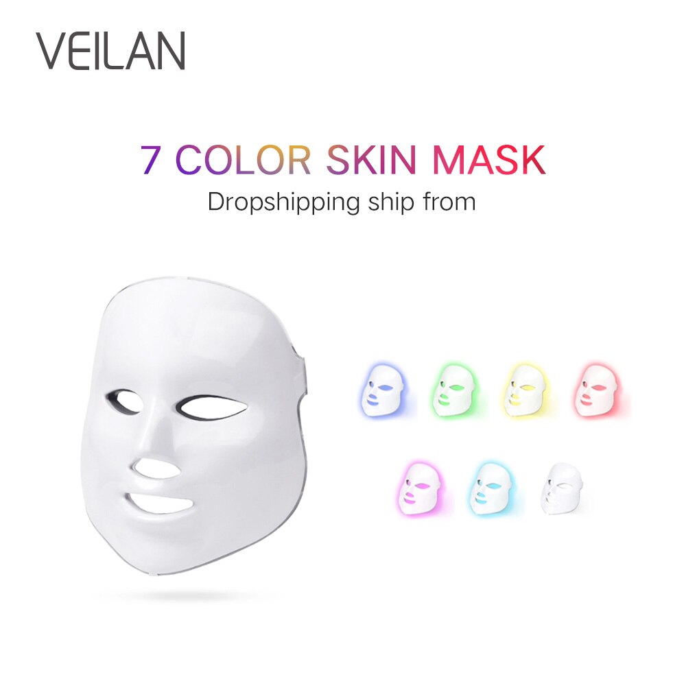 7 Color LED Mask Facial Photon Therapy Skin Rejuvenation Anti Acne Wrinkle Removal Tighten Pores Led Light Mask
