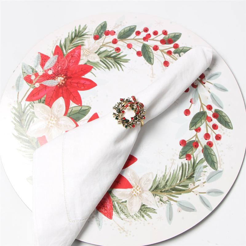 4 stk jule servietringe servietlåse legering servietringe serviet spænder middag bryllupsfest borddekoration