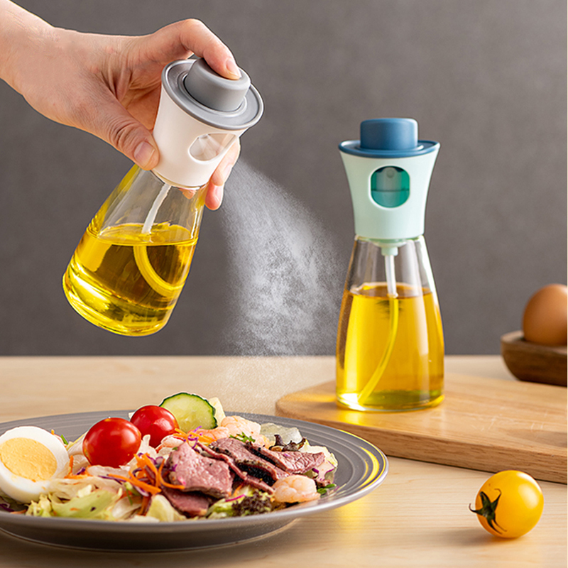 Juego de Cocina Dispensador de Aceite para Barbacoa, Botella de Vidrio para Mezclar Condimentos, Vinagre, Salsa de Soja, Espray, Condimentos