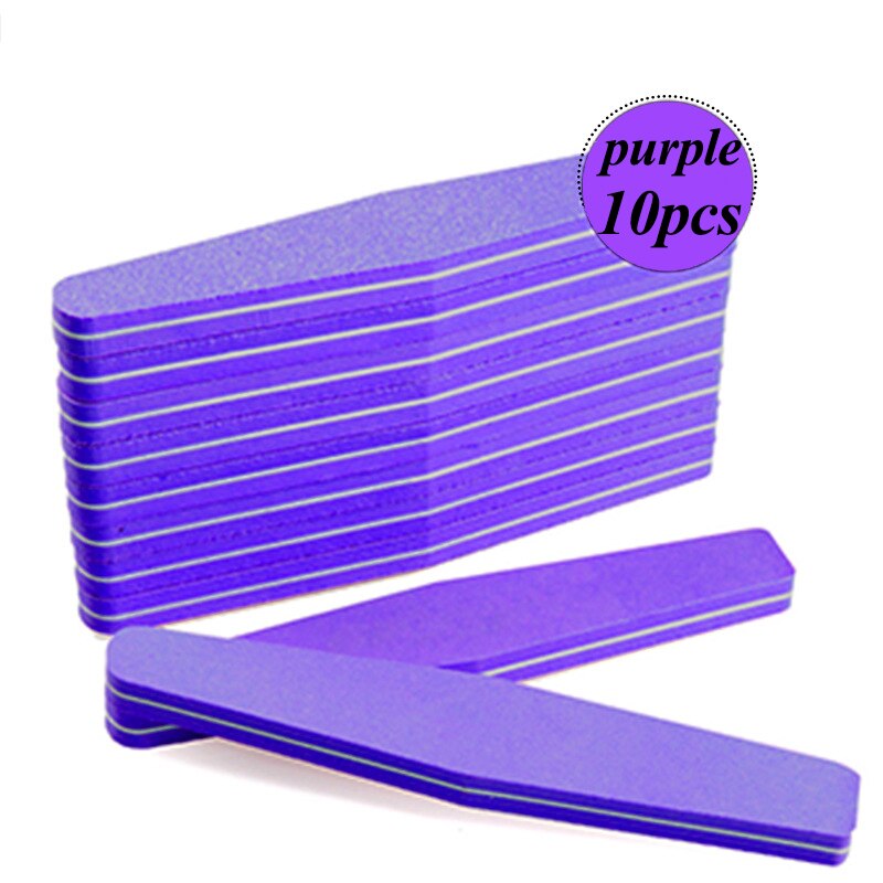 60 pcs Nail Files Nail Buffer Buffing 100/180 Nail Beauty Tools Diamond Spong Bloc Polissoir Ongles DIY Nail Tools: 10pcs-purple