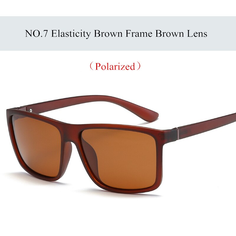 YOOSKE Retro Polarized Sunglasses Men Classic Brand Driving Sun Glasses Male Rectangle Sunglass UV400: brown