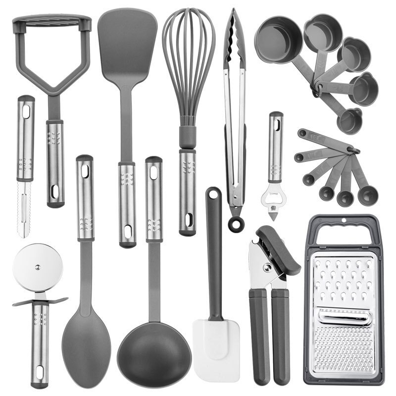 23 Stks/doos Keuken Gebruiksvoorwerp Set Met Spatel Rvs Nylon Koken Tools Non-stick Hittebestendige Kookgerei Gadgets